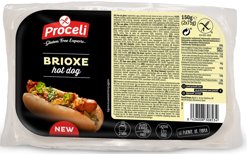Brioxe hot dog 150g (2x75g)