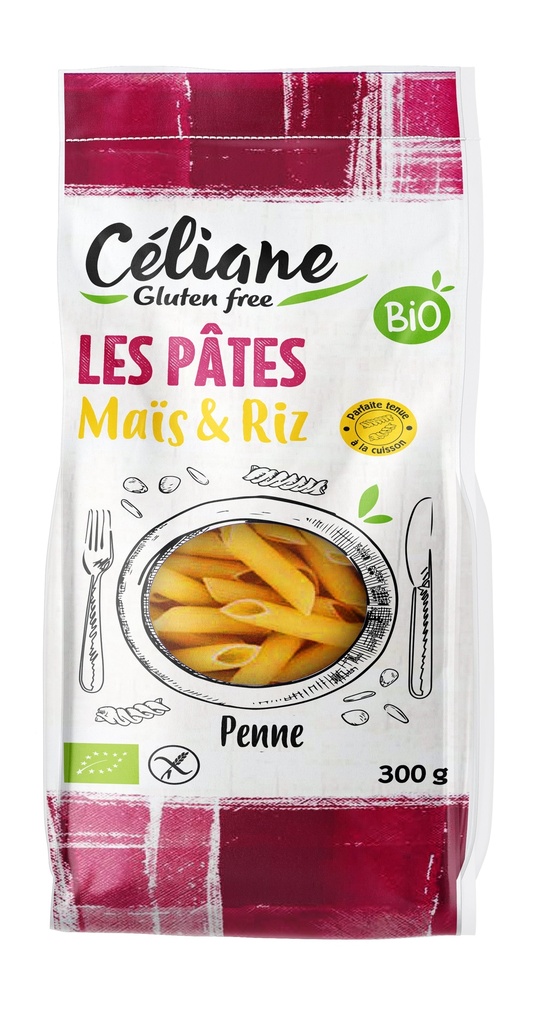 Biologische penne pasta met rijst en maïs, 300 g