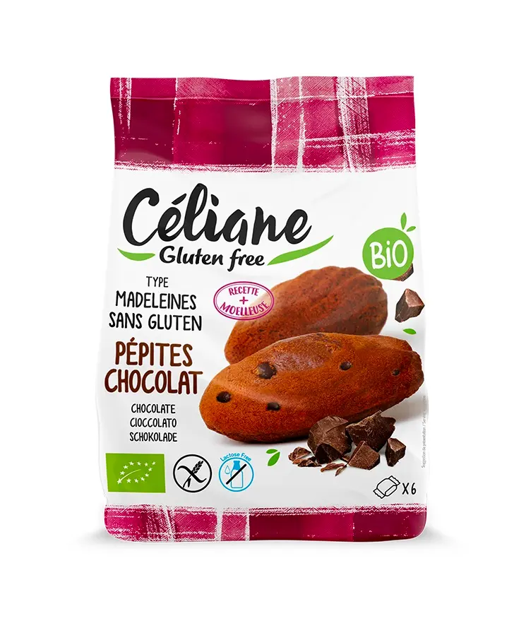 Céliane madeleines pépites chocolat bio 6pcs 180g