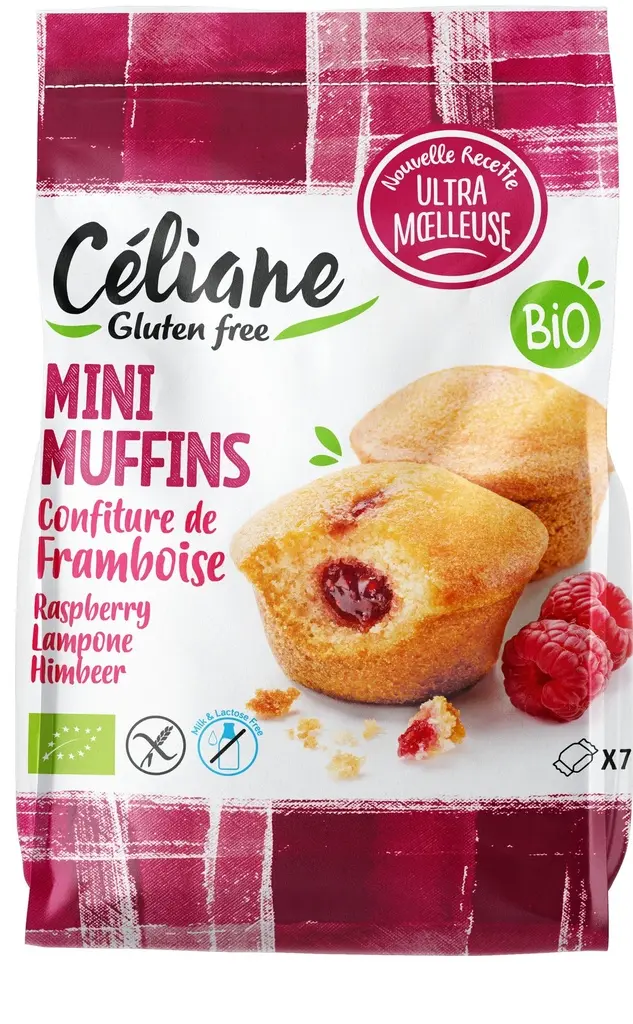 Céliane mini muffins framboise bio 7pcs 200g