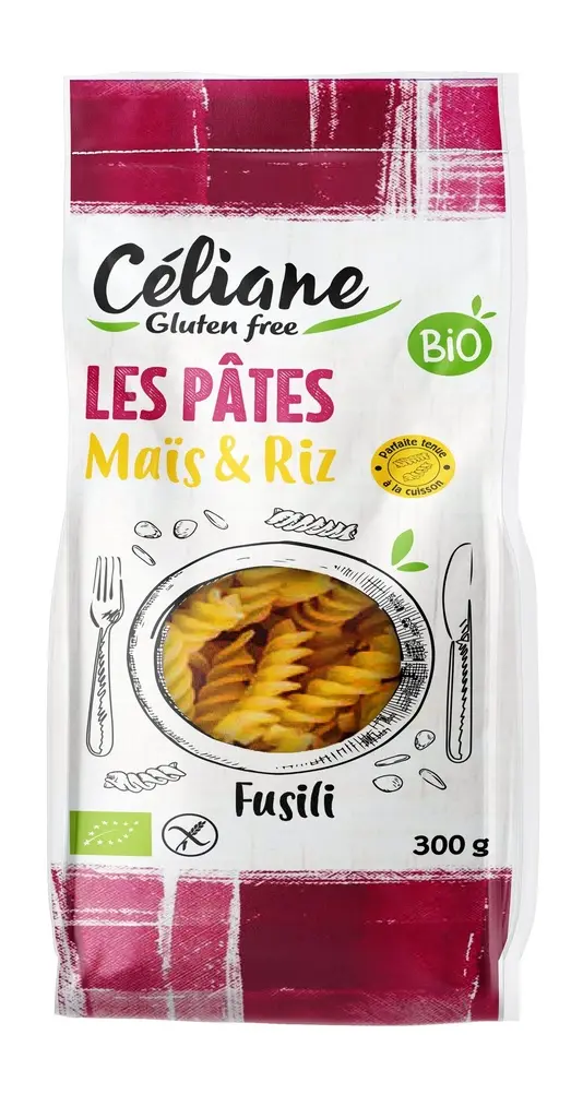 Céliane biologische fusilli pasta met rijst en maïs, 300g