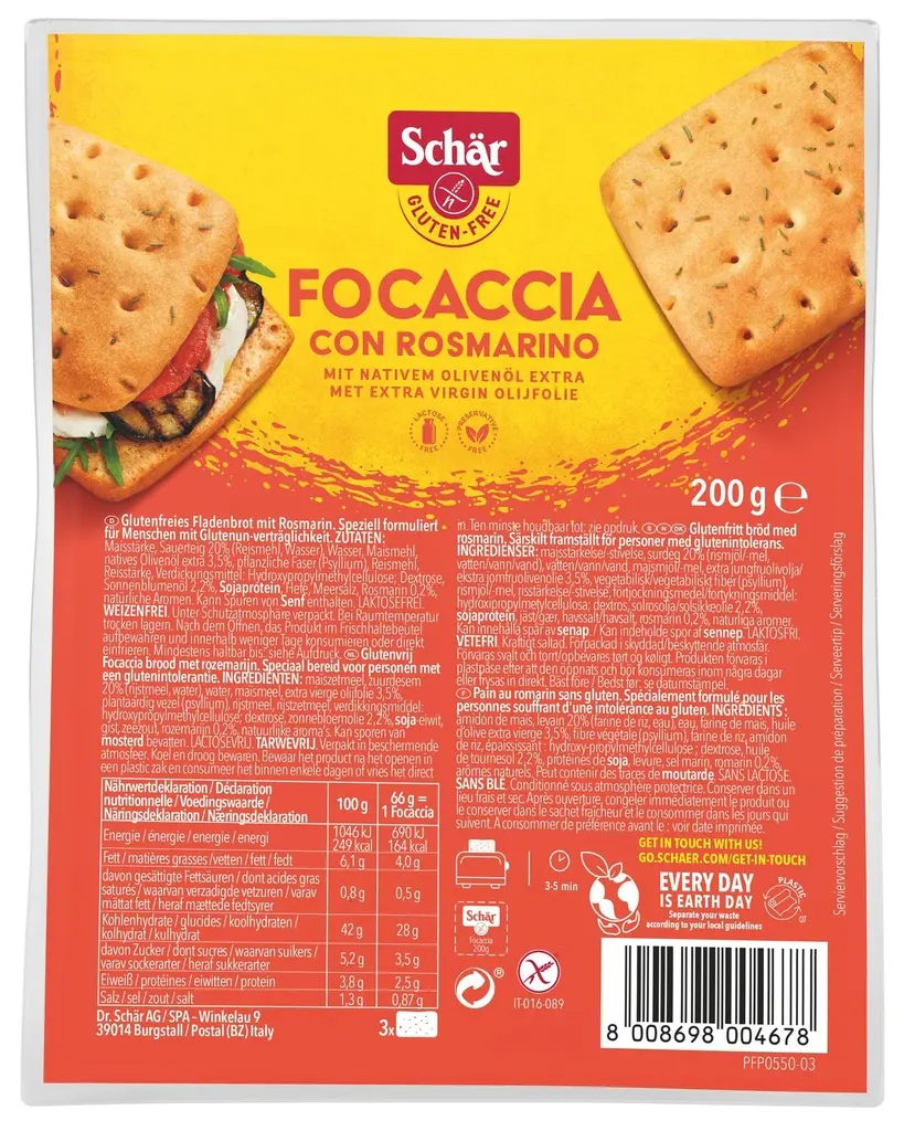 Schär focaccia rosmarin 200g