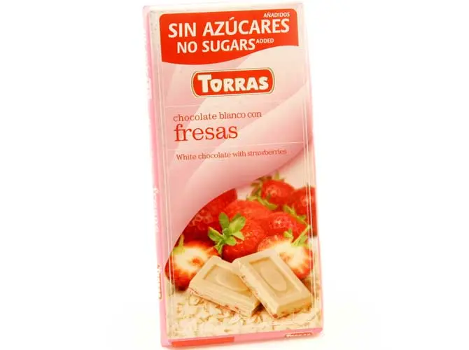 Aardbeien met witte chocolade