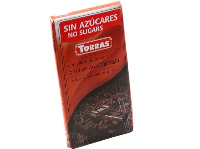 Cocoa beans from dark chocolate