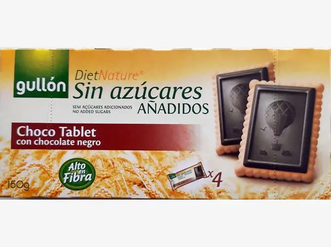 Biscuits sans sucre et tablette de chocolat (avec gluten)