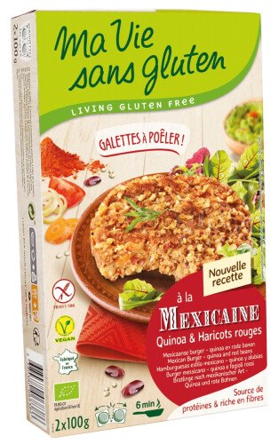 Galettes à poêler à la Mexicaine - quinoa et haricots rouges bio 2 x 100 g