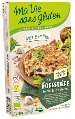 Galettes à poêler à la forestière - sorgho et pois chiches bio 2 x 100 g