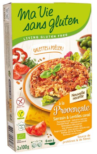 Galettes à poêler à la Provencale - sarrasin et lentilles corail bio 2 x 100 g