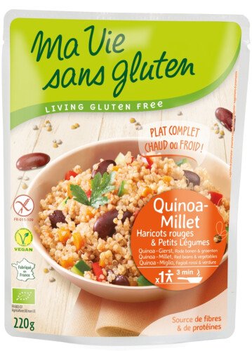 Quinoa-millet, haricots rouges & petits légumes (doypack) bio 220 g