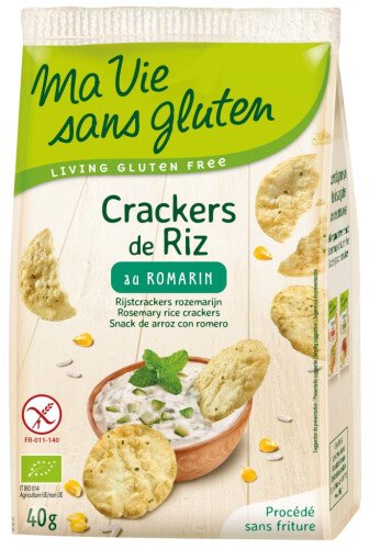Biologische rijstcrackers met rozemarijn 40 g
