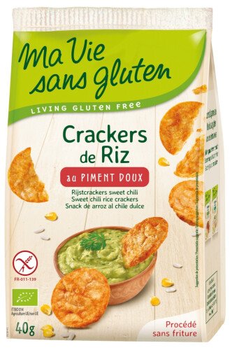 Biologische rijstcrackers met milde chili 40 g