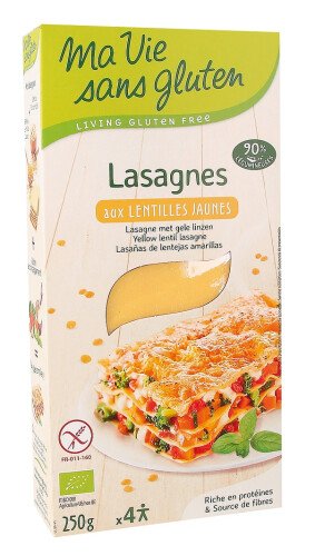 Lasagnes aux lentilles jaunes 250 g bio
