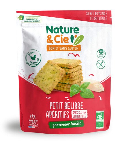 Petit Beurre apéritifs parmesan et basilic bio 80 g